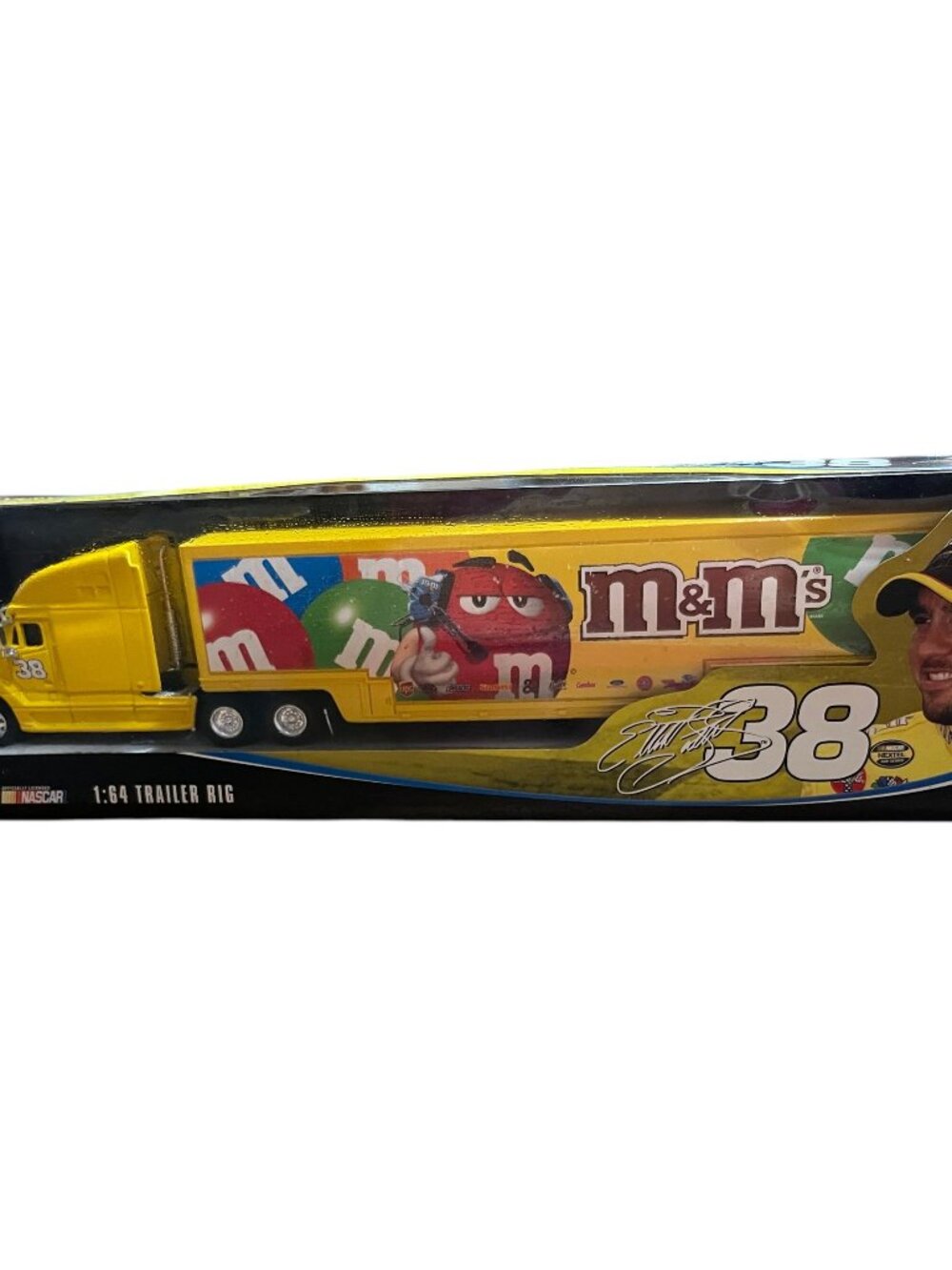 M&M's NASCAR 1:64 Trailer Rig Yellow #38 Collectible Diecast Truck